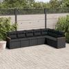 VidaXL Garden Lounge Set with Cushions 7 Pcs, Patio Sofas, Patio Furniture Set, Outdoor Furniture, Black 3258429
