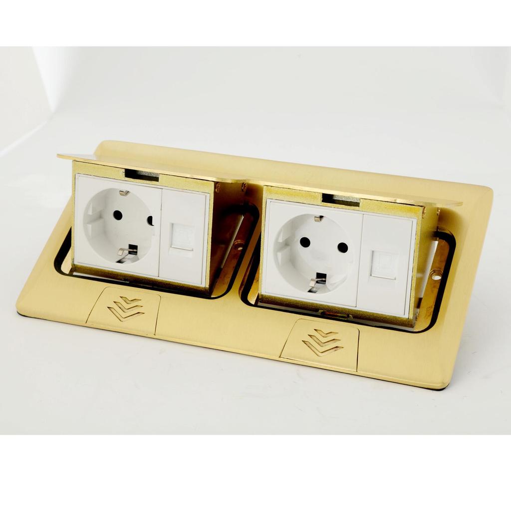 Multipurpose Copper Floor Socket with Dual Pop-up - British, French, and American Standards
