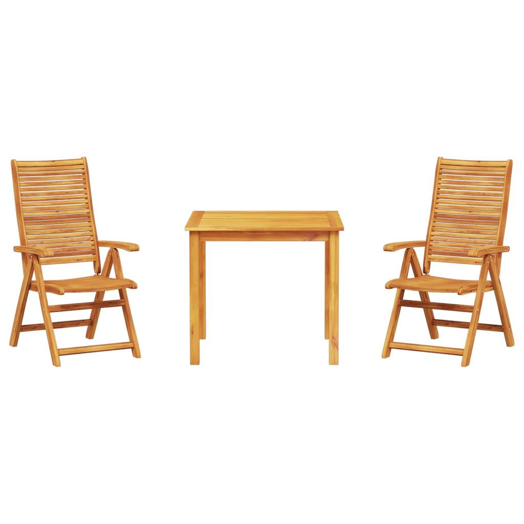 Garden Dining Set 3 Pcs Brown Solid Acacia Wood