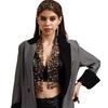 Flower Shape Belly Dancing Scarf Tassel Waist Chain Shiny Sequin Scarf  Party