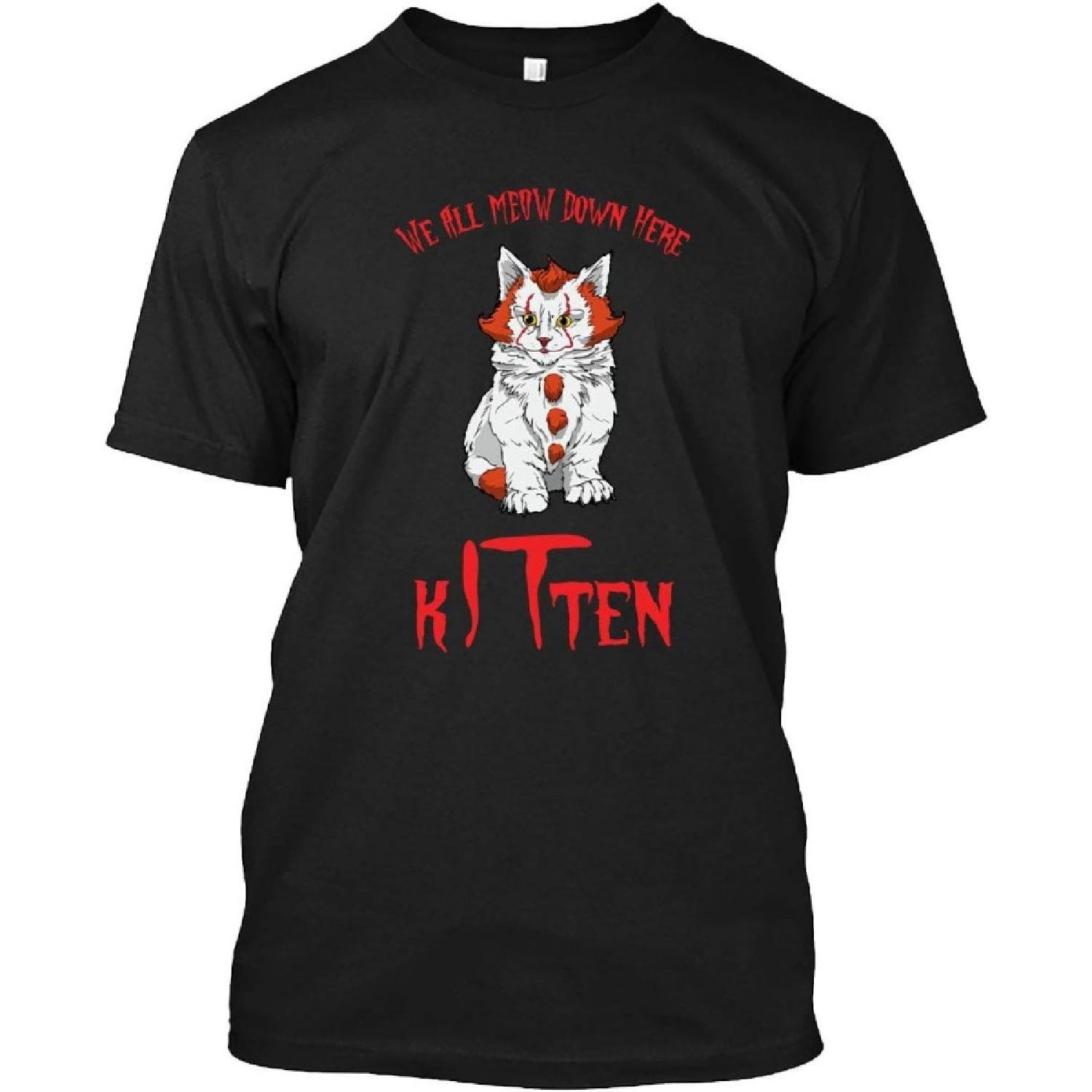 Cat T-Shirt We All Meow Down Here Clown Cat Kitten Gift T-Shirt for Men Women XXXXXL разноцветный