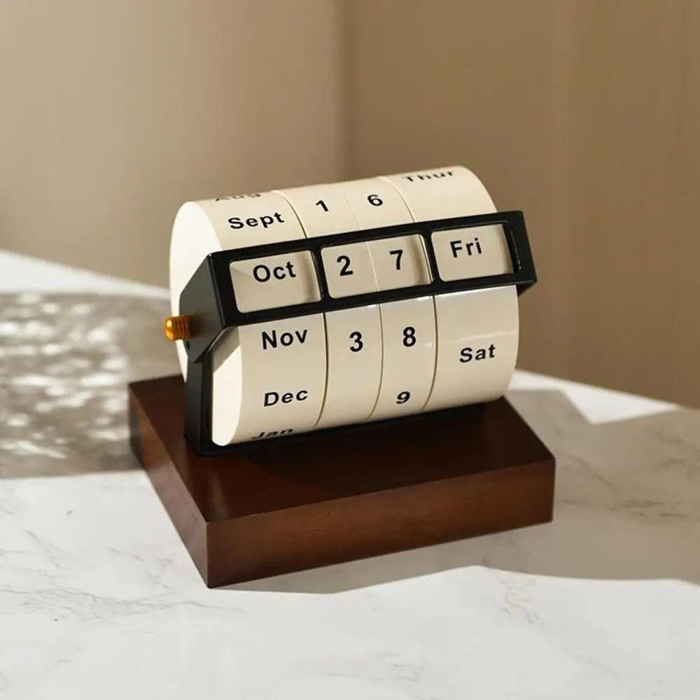 Daily Flip Perpetual Calendar Reusable Manual Countdown Calendar Gift Rotary Calendar  Home