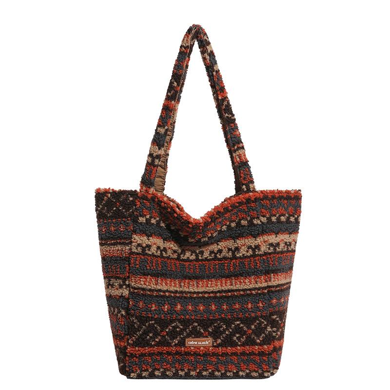 A Large-capacity Double-sided Single-shoulder Bag with A High Level of Appearance and A Retro Lightweight Handbag