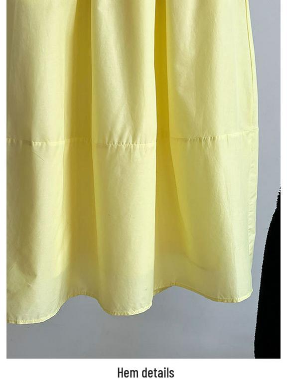 Summer Yellow High-Waist A-Line Umbrella Skirt