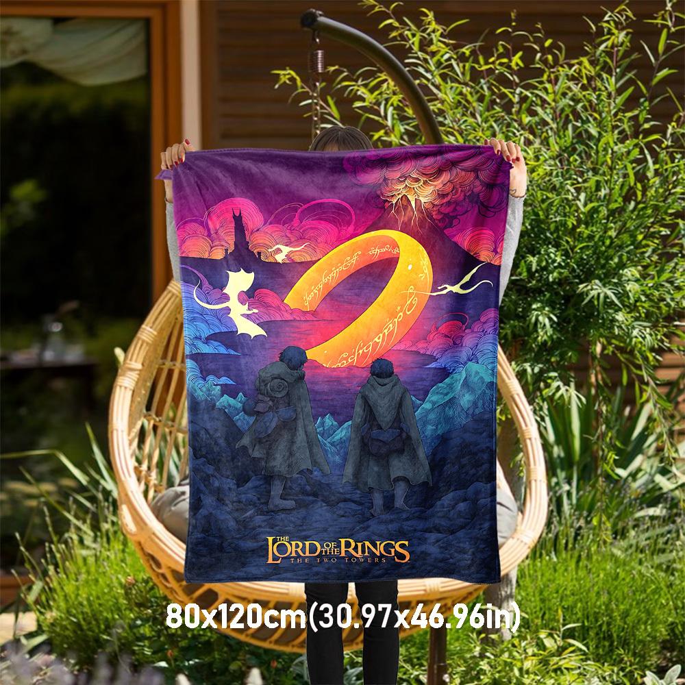 

1pc The Lord of the Rings, The Two Towers, Fantasy - Throw Blanket, Soft, Flannel Blankets, Living Room, All Seasons Use-1021146 80x120cm