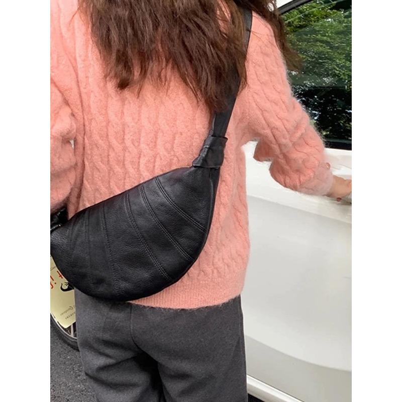 

Сумка-мессенджер с рогом, популярный нишевый дизайн, высокое чувство для работы, поездок, отдыха, сумка-пельмень чёрный