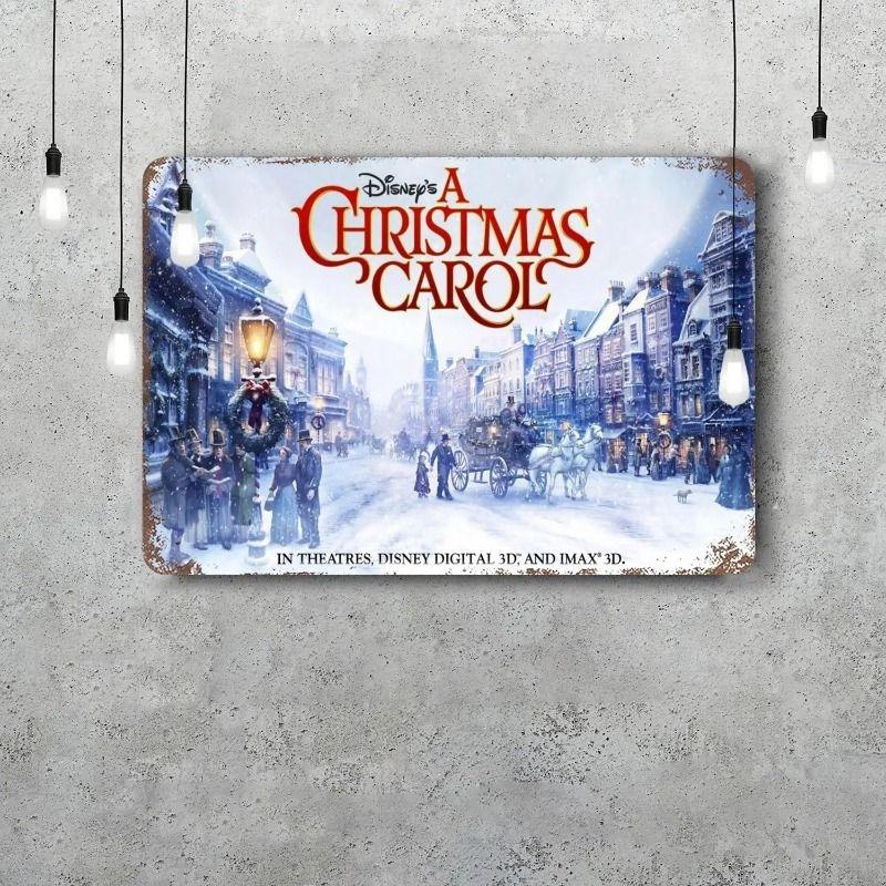 Christmas Metal Poster Sign, Festive Wall Art Decor