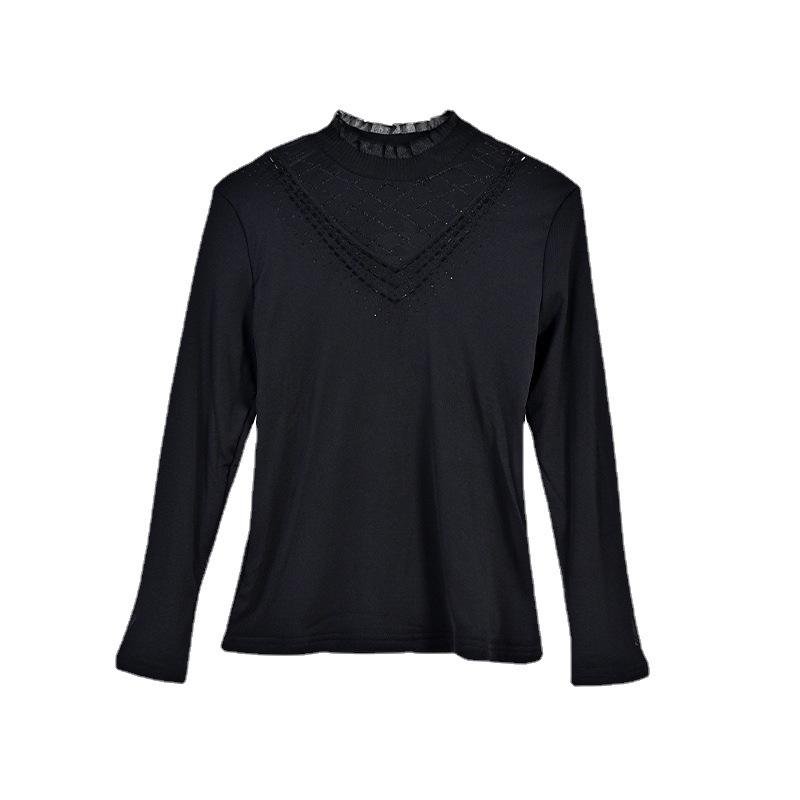 Bottom Blouse Women's Top Autumn and Winter New Fashion Foreign Style Velvet Thickened Inner Shirt