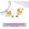 Yinziyun s925 Silver Love Honeycomb Beads: Gold-Plated Bee, Openable Trendy DIY Jewelry Accessory