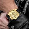 Sport Style Watch for Men Waterproof Chronograph Watch with Mineral Glass, Silicone Band Wristwatch
