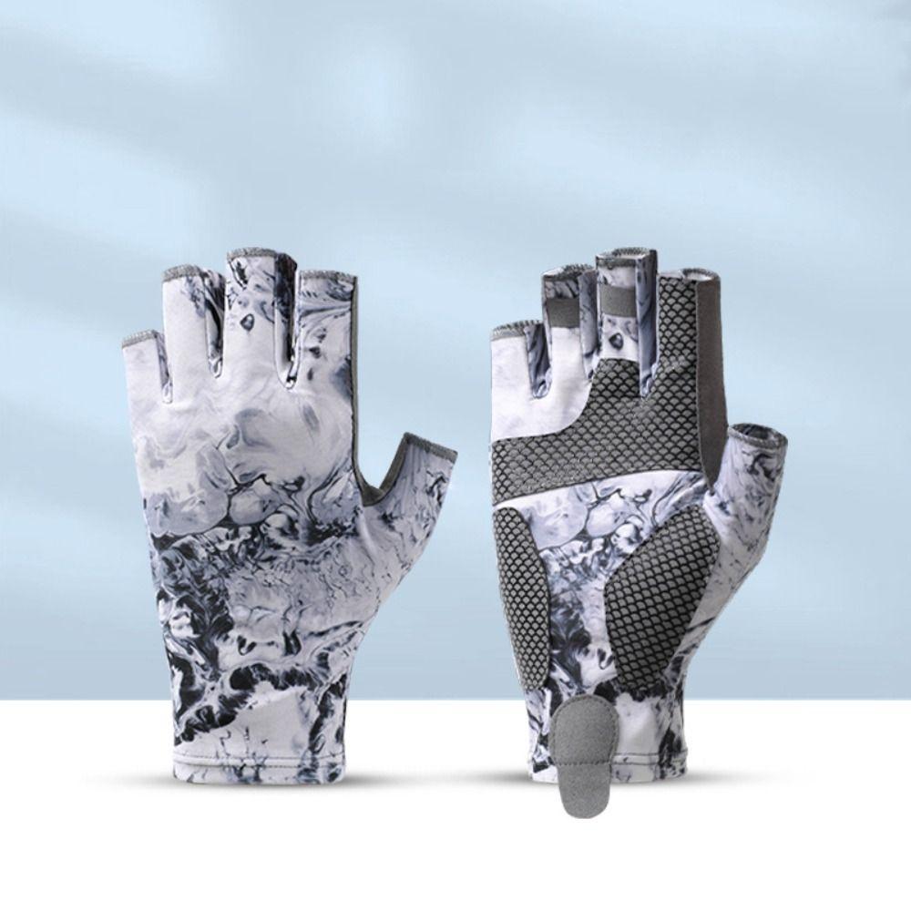 

Elastic Men Cycling Gloves Sweat-absorbent Fingerless Gloves Profession Fishing Gloves XL-C