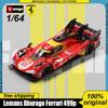 Short Term Pre-Sale Bburago 1:64 2024 24h Lemans Ferrari 499p Alloy Miniature Alloy Chassis Diecast Model 499p #51 #50 Toy Gift