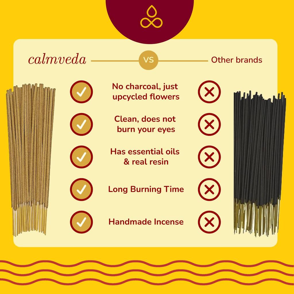 CALMVEDA Natural Incense Sticks Mega - Variety Pack 144 Insence-Sticks Bulk, 12 Aromas
