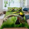Toucan Bedding Set Palm Leaves Duvet Cover Twin For Boys Girls Tropical Jungle Birds Comforter Cover Botanical Bedspread Cover