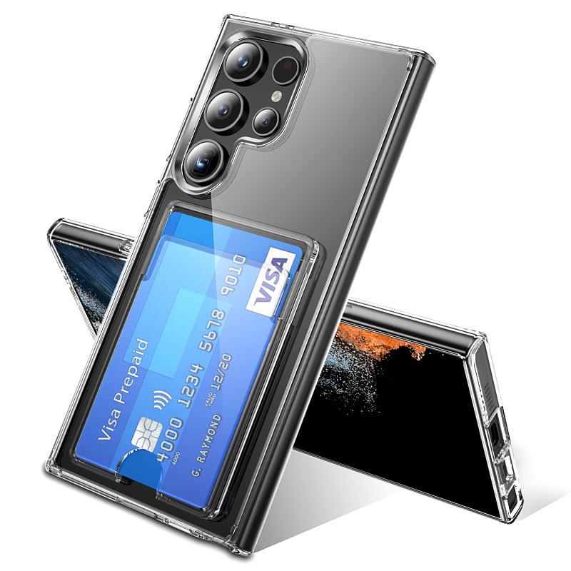 Suitable for Samsung S24 Ultra Transparent Mobile Phone Case TpuS25 Acrylic S22 Card S23 Protective Case NOTE20