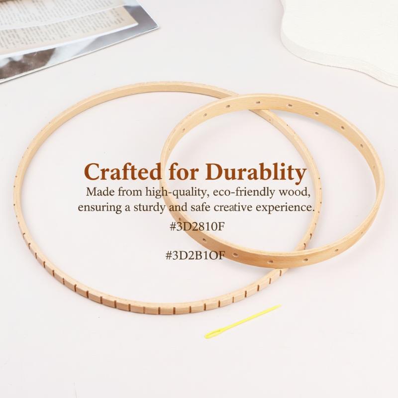 Round Wooden Knitting Loom 20cm 30cm DIY Weaving Hoops for Handcrafting Wall Hanging Home Art Decor