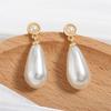 ZAKOL White Teardrop Simulation Zircon Dangle Earrings Baroque Palace Style Wedding Party Zircon 2024 New