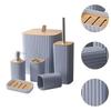 6 Pieces Bathroom Accessory Set Toilet Brush Decorative Sturdy Modern Toothbrush Holder Lotion