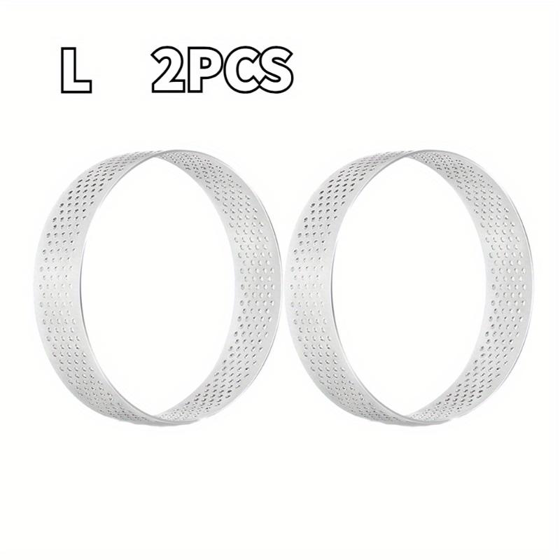 Non-Stick Perforated Tart Ring Set Stainless Steel Mousse Cake Mold Baking Tools for Dessert Decoration Kitchen Accessories