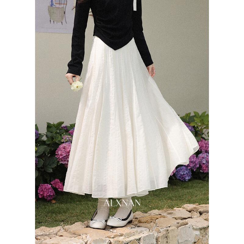 

Women s Stylish High-Waist A-Line Long Skirt S