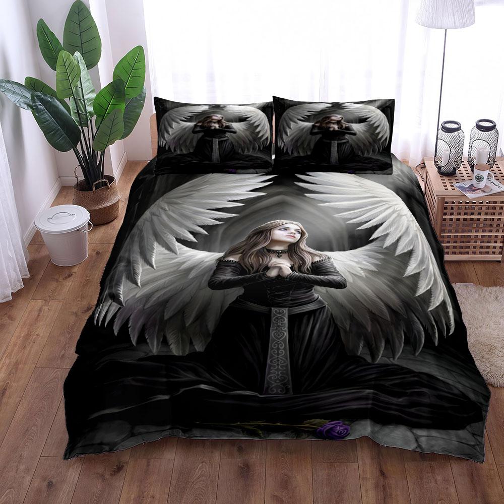 

Angels Folk Tales Bedding Set King Queen Twin Single Size Duvet Cover Pillow Cases Soft Cotton Bed Linen EU single(135x200cm)