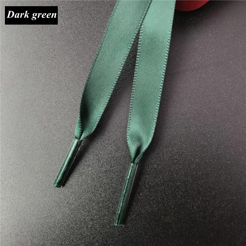 1Pair 1CM Width Satin Silk Ribbon Shoelaces 80/100/120/150CM Length Sneaker Sport Shoes Lace Adult Children's Laces S2
