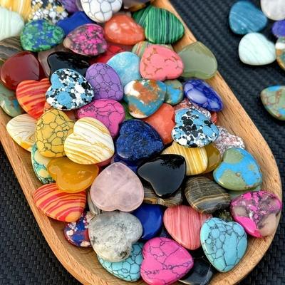 10/20/30 PIÈCES Forme de Cœur AMOUR 20MM Cristal Naturel Améthyste Agate Minéral Pierre de Guérison Gravier Spécimen Décoration de Maison 2025