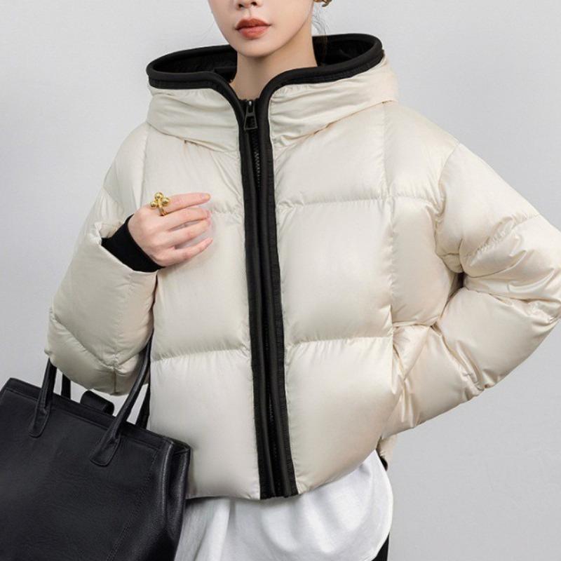 TIFICY Women's Fashion Casual Fall Winter Solid Color Print Long Sleeve Jackets & Coats Down Coats