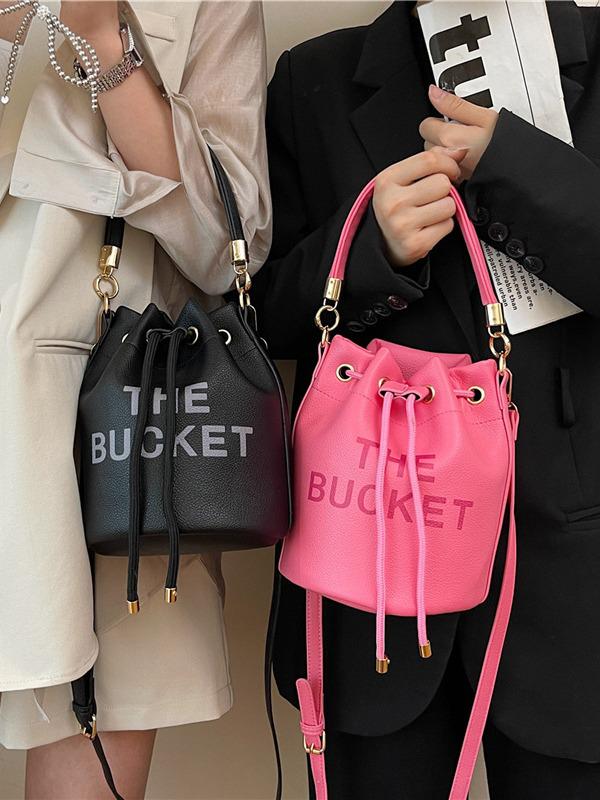 Women's Retro Fashion Bucket Bag - Single Shoulder & Crossbody Handbag