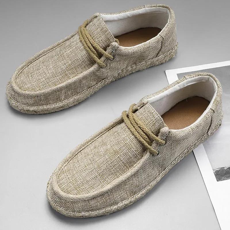Men's Espadrilles Male Breathable Canvas Casual Shoes Men Walking Sneakers Father Jogging Shoes Hand Made Men's Flats Shoes Men