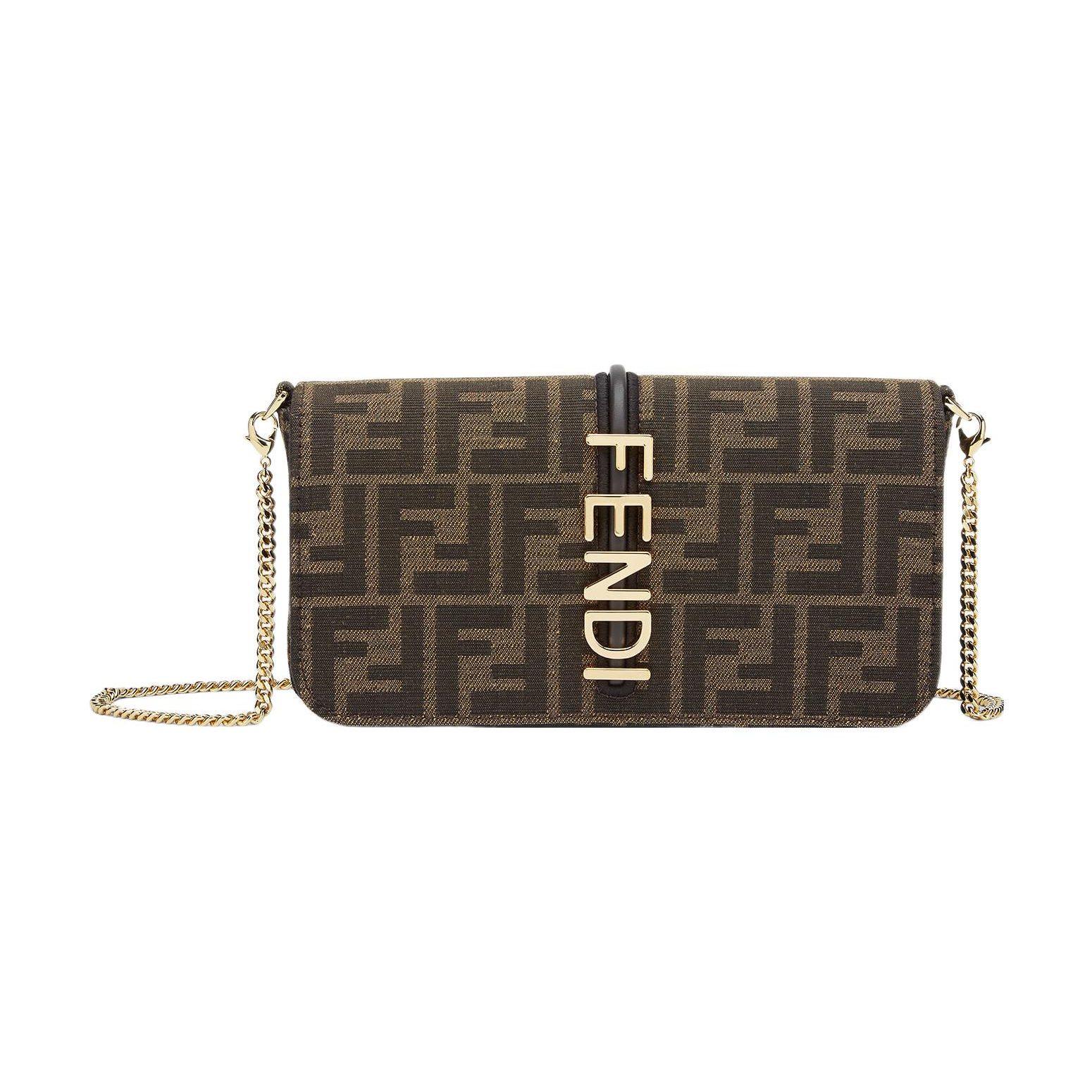 FENDI Fendigraphy Ādas Maks Sieviešu Brūns