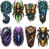 3PCS Temporary Tattoos Long Lasting Body Stickers Robot Mechanical Animals Adult Tattoo Stickers Cosplay Party Stickers Props
