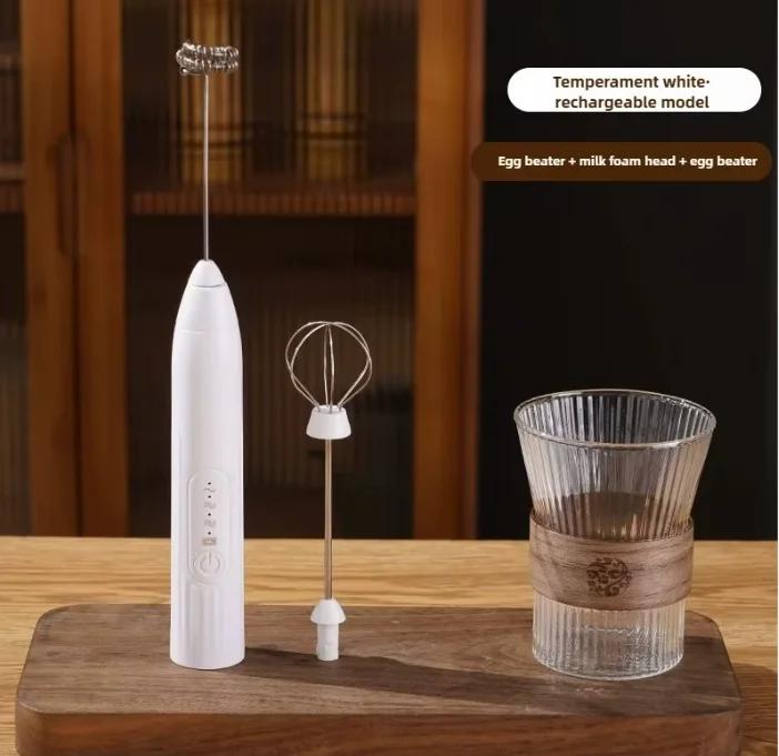 

Ручной электрический венчик для взбивания яиц, вспениватель молока, миксер для напитков, пенообразователь для кофе, венчик для взбивания, пенообразователь для взбивания, домашние кухонные гаджеты белый