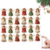 6/12/24PCS 2D Retro Christmas Angel Handmade Christmas Pendant - With Flowers And Star Patterns, Perfect Christmas Decorations