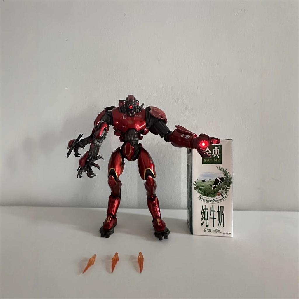 Pacific Rim Chrome Crimson Typhoon Jaeger Action Figure, Light‑Up Version, Movable Joints Collectible Mecha Toy