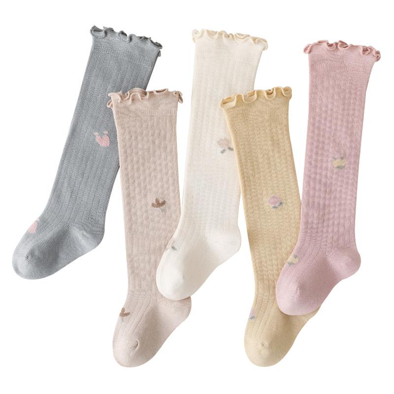 Infant Baby Spring Autumn Long Socks Cartoon Kids Knee High Long Cotton Baby Cute Floral Over Knee Socks Girls Stockings