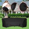Waterproof Sofa Cover for Outdoor Terrace, Curved Sofa Cover, Black (228x116x86cm)