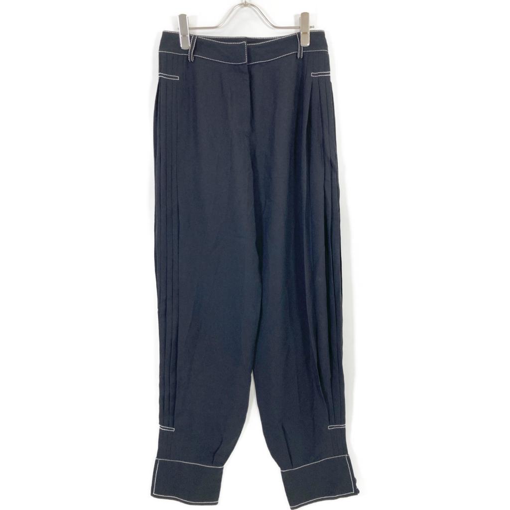 STELLA McCARTNEY 603213 Black stitch pleated pants Bottoms 36 blackUsed