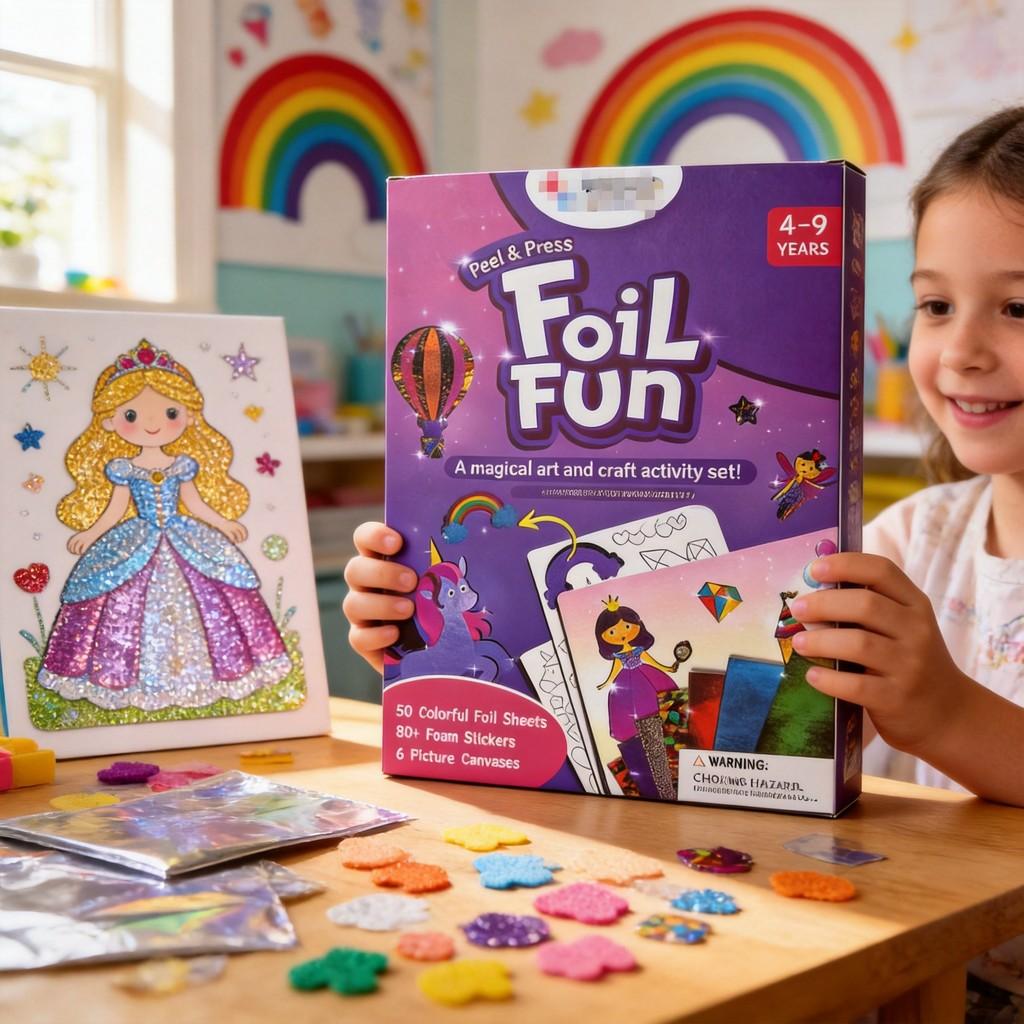 Eva Foil Sticker Set For Diy Craft Projects With Embossed Finish For Creative Kids