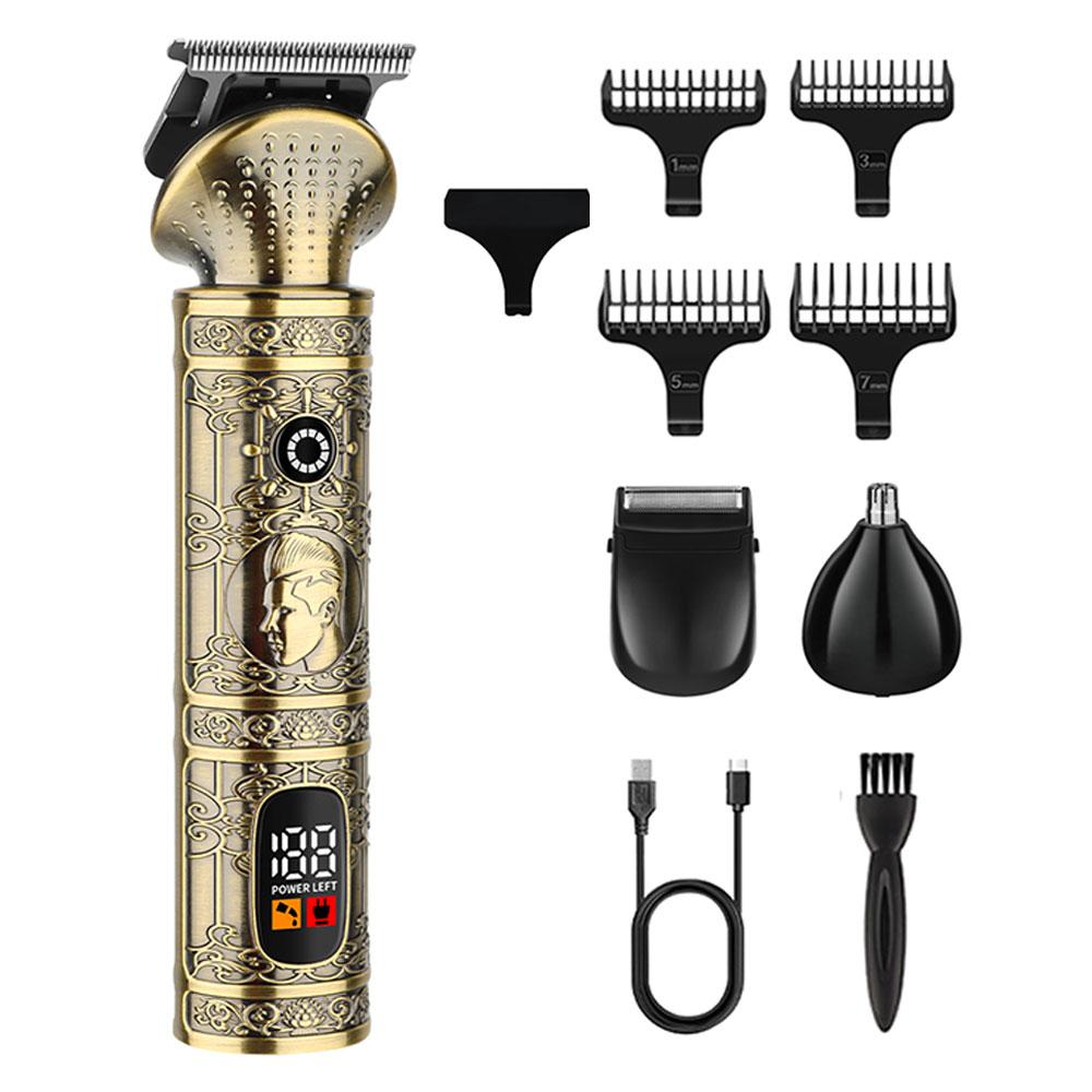 HIENA Hair Trimmer T9 Hair Clipper Professional Hair Cutting Machine Metal Vintage Detachable Blade Cordless Clipper for Men