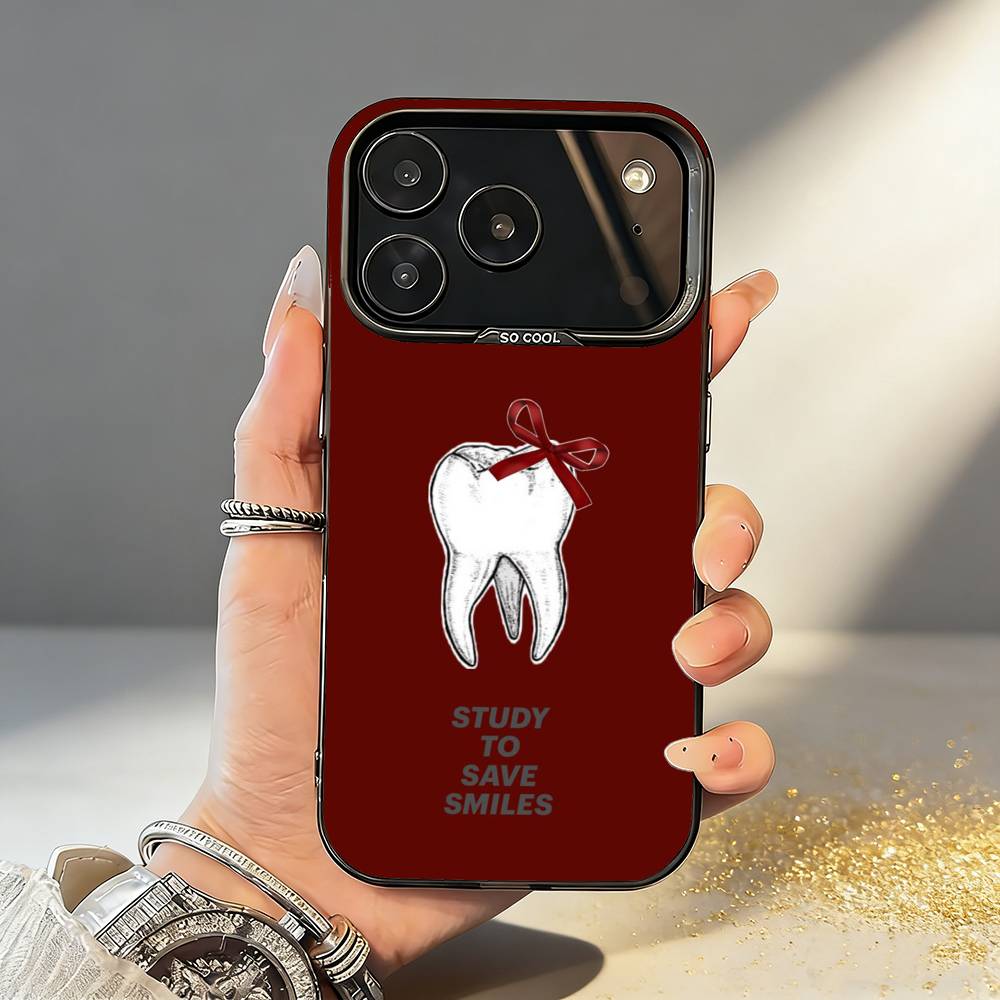 

T-Tooth T-Teeth Funny Dentist Phone Case For iPhone17 16 15 14 13 12 Pro Max Grey Black Matte Laser Metallic Aurora Funda iPhone12PROMAX