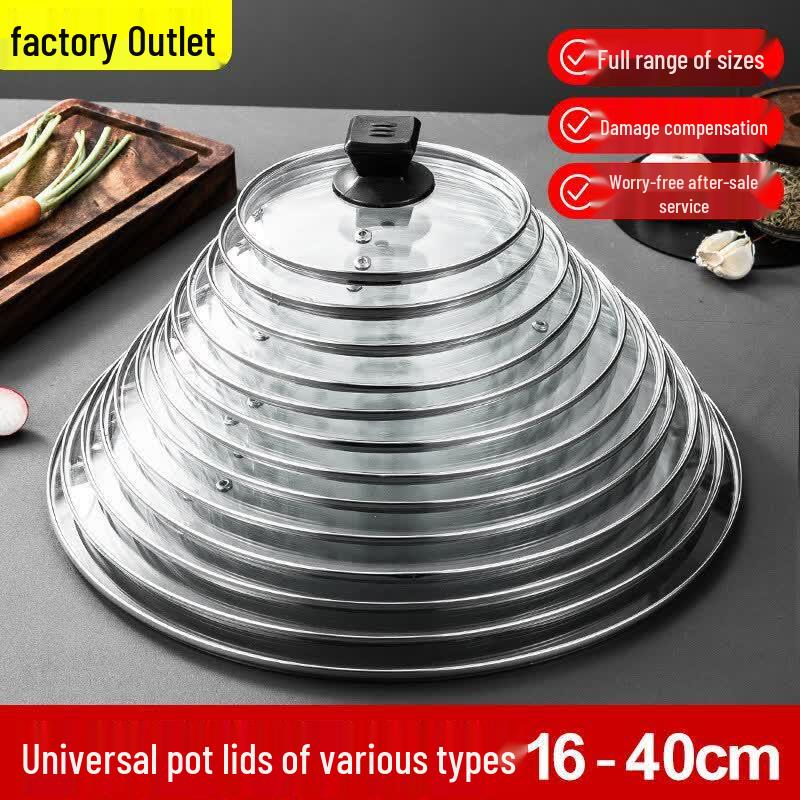 Stainless Steel Tempered Glass Pot Lid