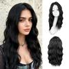 European American Fashion New Wig Black Forehead Lace Mid Split Wool Roll Long Curled Hair