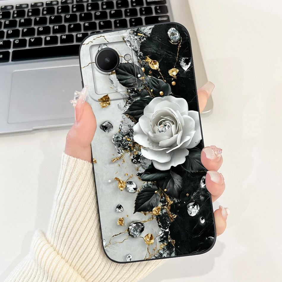 For Realme C30 C30s Beautiful Bow Rose Painting Phone Case For Realme C30 C30S Soft Silicone Cases