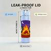 1PC Campfire Ghost Cartoon 750ml Color Plastic Sports Water Bottle Leakproof Flip Straw Lid Suitable for Sports Office Home Use