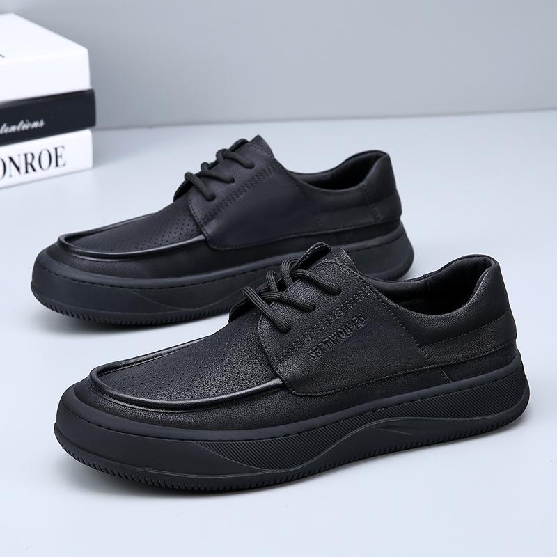 Hollow men's shoes, genuine leather thick-soled breathable casual leather shoes, men's shoes, encrypted order