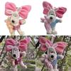 Cute Pink Bunny Bow Car Ornament Plush Hanging Pendant For Girls