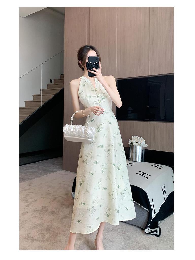 Elegant Chinese-Style Spring Mesh Sunscreen Cardigan Vest Dress