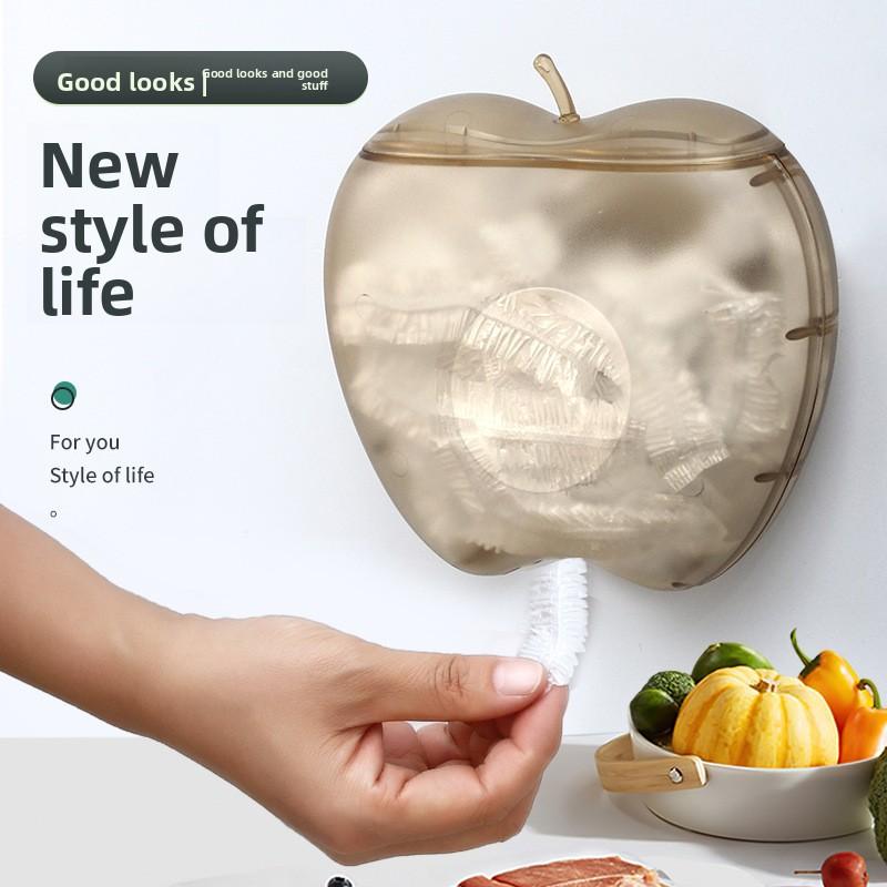 Wall-mounted Fresh-keeping Bag Storage Box, Removable Fresh-keeping Cover Storage Box, Punch-free Plastic Wrap, Shoe Covers, Shower Cap Storage Box