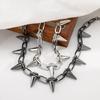 Personalized Street Shot Hip-hop Style Rivet Black Chain Necklace Trendy Men And Women Punk Exaggerated Clavicle Chain